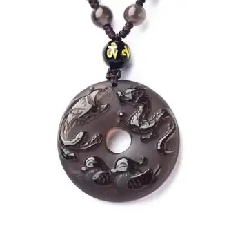 Koraba Fine Jewelry Natural ice Obsidian stone Dragon, phoenix pendant beaded necklace Free Shipping
Koraba Fine Jewelry Natural ice Obsidian stone Dragon, phoenix pendant beaded necklace Free Shipping