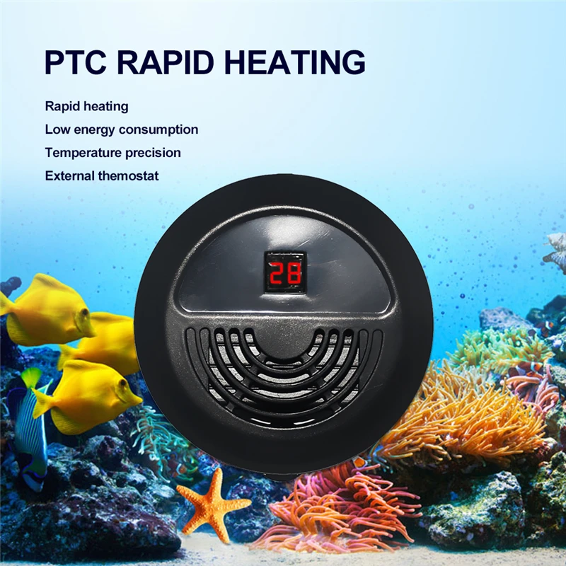 2 Water Temperature Control Product Aquarium Heater PTC Rapid Heater Adjustable LED Digital Thermometer Heating Rod