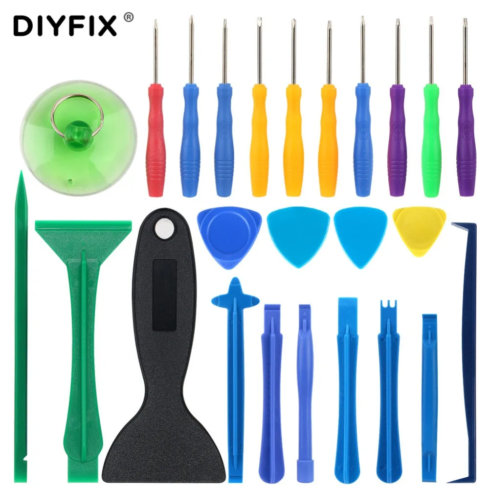 DIYFIX 25 in 1 Phone Repair Opening Tool Kit Pry Bar Opener Screwdrivers for iPhone Samsung Cellphone Disassemble Hand Tool Set
DIYFIX 25 in 1 Phone Repair Opening Tool Kit Pry Bar Opener Screwdrivers for iPhone Samsung Cellphone Disassemble Hand Tool Set
