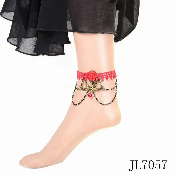 2019 New Fashion Cheap Red Rose Flower Black Chain Bowknot Charm Lace Anklet Jewelry for Girls
2019 New Fashion Cheap Red Rose Flower Black Chain Bowknot Charm Lace Anklet Jewelry for Girls