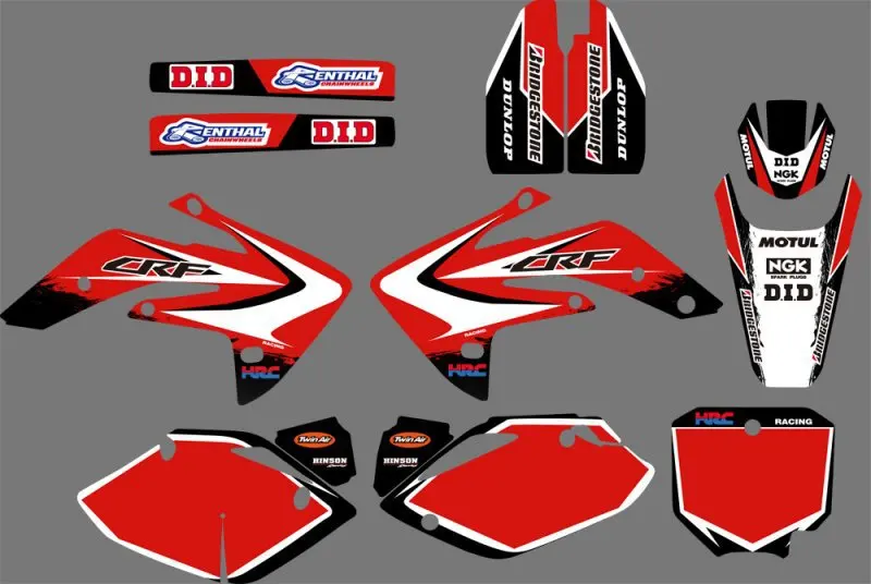 0076 Красный Новый стиль команда графики и фоны наклейки Наборы наклеек для Honda CRF150R