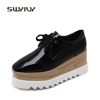 SWYIVY Womens Casual Shoes Square Toe 2018 Retro Thick Bottom Wedge Sneakers Woman Platform Female Leisure Shoes Black 40 Size
SWYIVY Womens Casual Shoes Square Toe 2018 Retro Thick Bottom Wedge Sneakers Woman Platform Female Leisure Shoes Black 40 Size