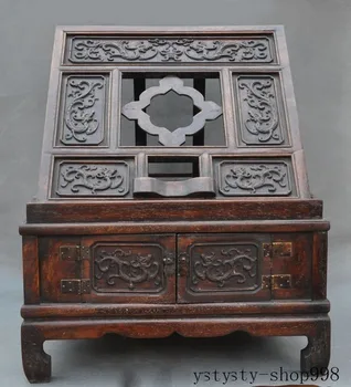 wedding decoration 16"Rare Old Chinese Huanghuali wood Carved dragon beast bookshelf Bookcase box
wedding decoration 16"Rare Old Chinese Huanghuali wood Carved dragon beast bookshelf Bookcase box