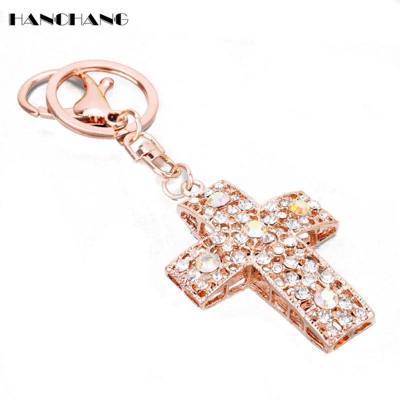 HANCHANG Handbags Purse Jewelry Keychain Alloy Hollow Crystals Cross Pendant Key Ring Chain Jewelry Boutique Christian Gift
HANCHANG Handbags Purse Jewelry Keychain Alloy Hollow Crystals Cross Pendant Key Ring Chain Jewelry Boutique Christian Gift