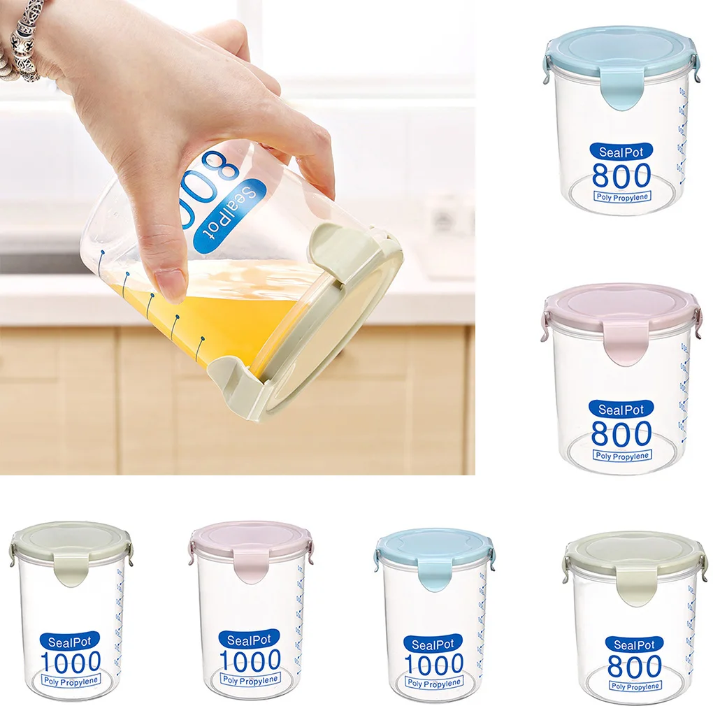 New arrival Buckle Transparent PP Plastic Sealed Cans Cereal Round Storage Tank Holders Containers Kitchen
New arrival Buckle Transparent PP Plastic Sealed Cans Cereal Round Storage Tank Holders Containers Kitchen