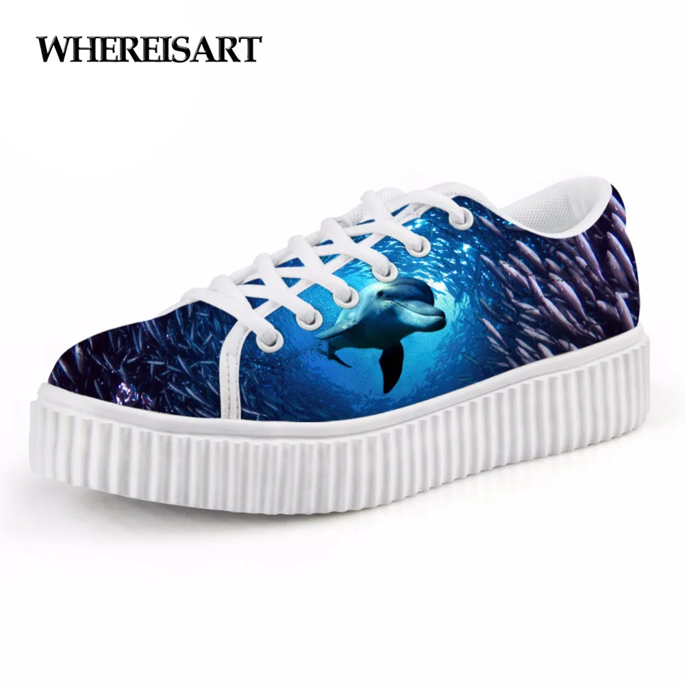 WHEREISART Creative Brand Design Blue Sea World Cute Dolphin Printed Women Flat Platform Shoes Casual Female Teen Girls Flats
WHEREISART Creative Brand Design Blue Sea World Cute Dolphin Printed Women Flat Platform Shoes Casual Female Teen Girls Flats