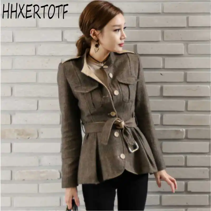 High quality 2019 spring Women Runway New Ladies stand collar single-breasted jackets Coats Woolen Coat Women
High quality 2019 spring Women Runway New Ladies stand collar single-breasted jackets Coats Woolen Coat Women