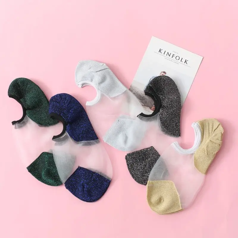 Summer Metallic Glitter Wire Women Girls Invisible Shallow Mouth Short Boat Socks Sexy Sheer Glass Fiber Patchwork Thin Hosiery
Summer Metallic Glitter Wire Women Girls Invisible Shallow Mouth Short Boat Socks Sexy Sheer Glass Fiber Patchwork Thin Hosiery