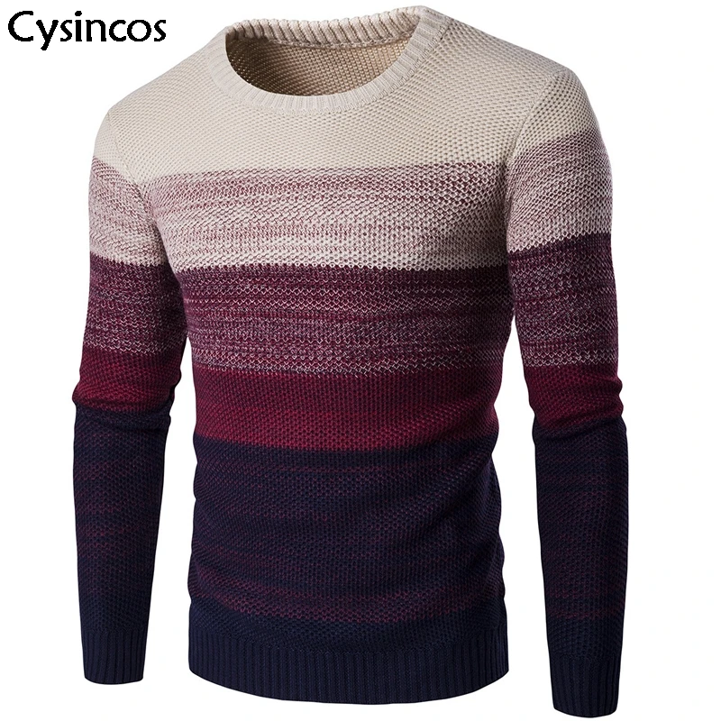 Cysincos Men Fashion Knitted Pullovers Sweater Polyester Stripe Pattern Loose Round Neck Autumn Winter Casual Sweater for Male
Cysincos Men Fashion Knitted Pullovers Sweater Polyester Stripe Pattern Loose Round Neck Autumn Winter Casual Sweater for Male