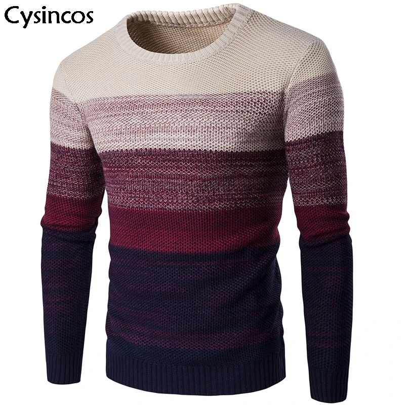 Фото Cysincos мужской модный вязаный пуловер свитер из полиэстера в - купить
