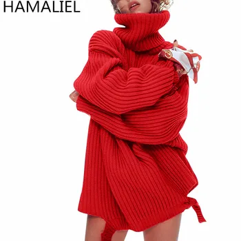 HAMALIEL Red Turtleneck Knitting Loose Pullovers Winter 2019 Runway Designer Women Harajuku Long Sleeve Casual Long Warm Sweater
HAMALIEL Red Turtleneck Knitting Loose Pullovers Winter 2019 Runway Designer Women Harajuku Long Sleeve Casual Long Warm Sweater