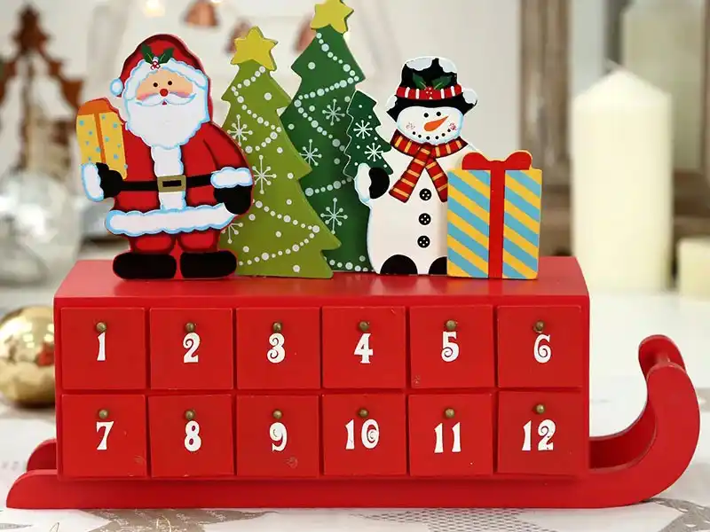 wooden sleigh advent calendar countdown new creative candy gift