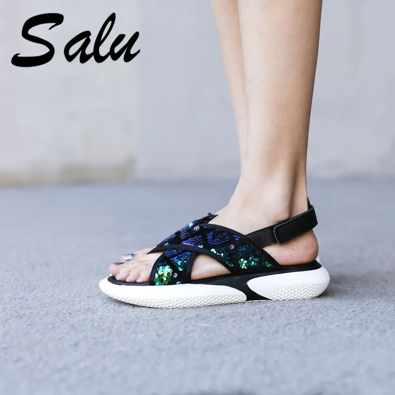 Salu 2019 Gladiator Platform Women's Sandals Summer Fashion Women Beach Sandal Leather Comfortable Casual Shoes Woman
Salu 2019 Gladiator Platform Women's Sandals Summer Fashion Women Beach Sandal Leather Comfortable Casual Shoes Woman