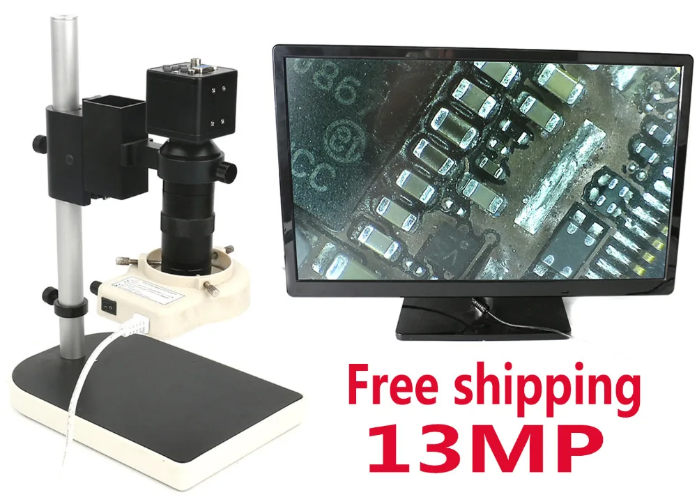 Наборы микроскопов HD 13MP 60F/S HDMI VGA промышленный микроскоп камера + 130X C крепление