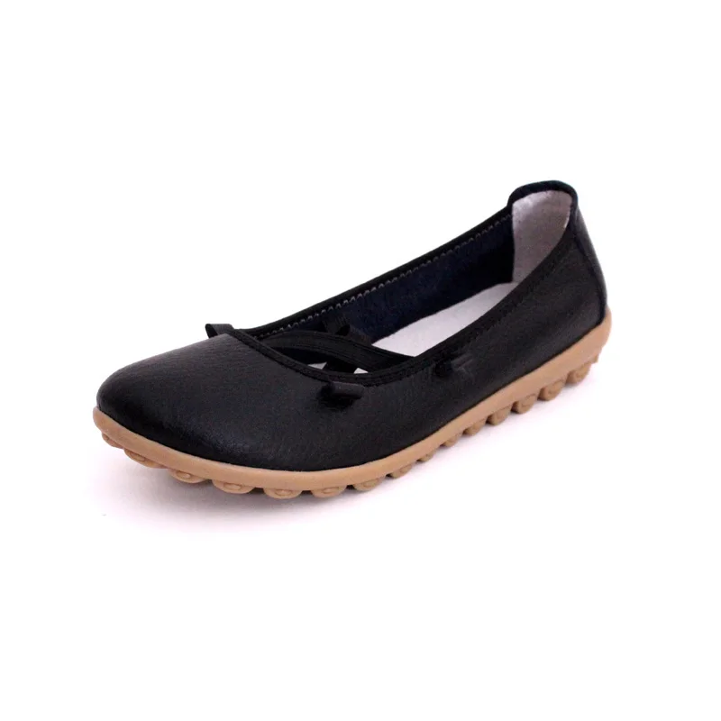2017 New Summer Shoes Women Genuine Leather Mother Shoes Nurse Flat Heels Women's Flats Female Casual Shoes Woman