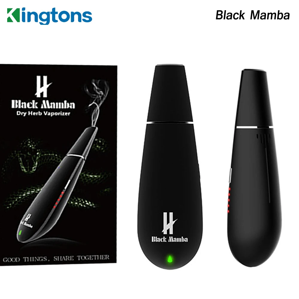 Original Kingtons Black Mamba Dry Herb Vaporizer kit 1600mah Battery herb chamber Vaporizer vape pen electronic cigarette Kit
Original Kingtons Black Mamba Dry Herb Vaporizer kit 1600mah Battery herb chamber Vaporizer vape pen electronic cigarette Kit