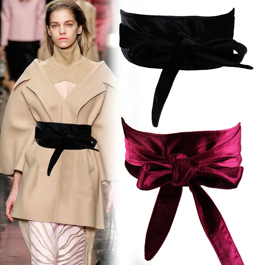 Wide women's velvet tied with a knot fashion decorative coat dress waist band belt women new cummerbands
Wide women's velvet tied with a knot fashion decorative coat dress waist band belt women new cummerbands