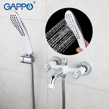 

GAPPO white bathtub faucet Bath tub taps waterfall bath faucets wall mounted bathtub mixer rain shower set