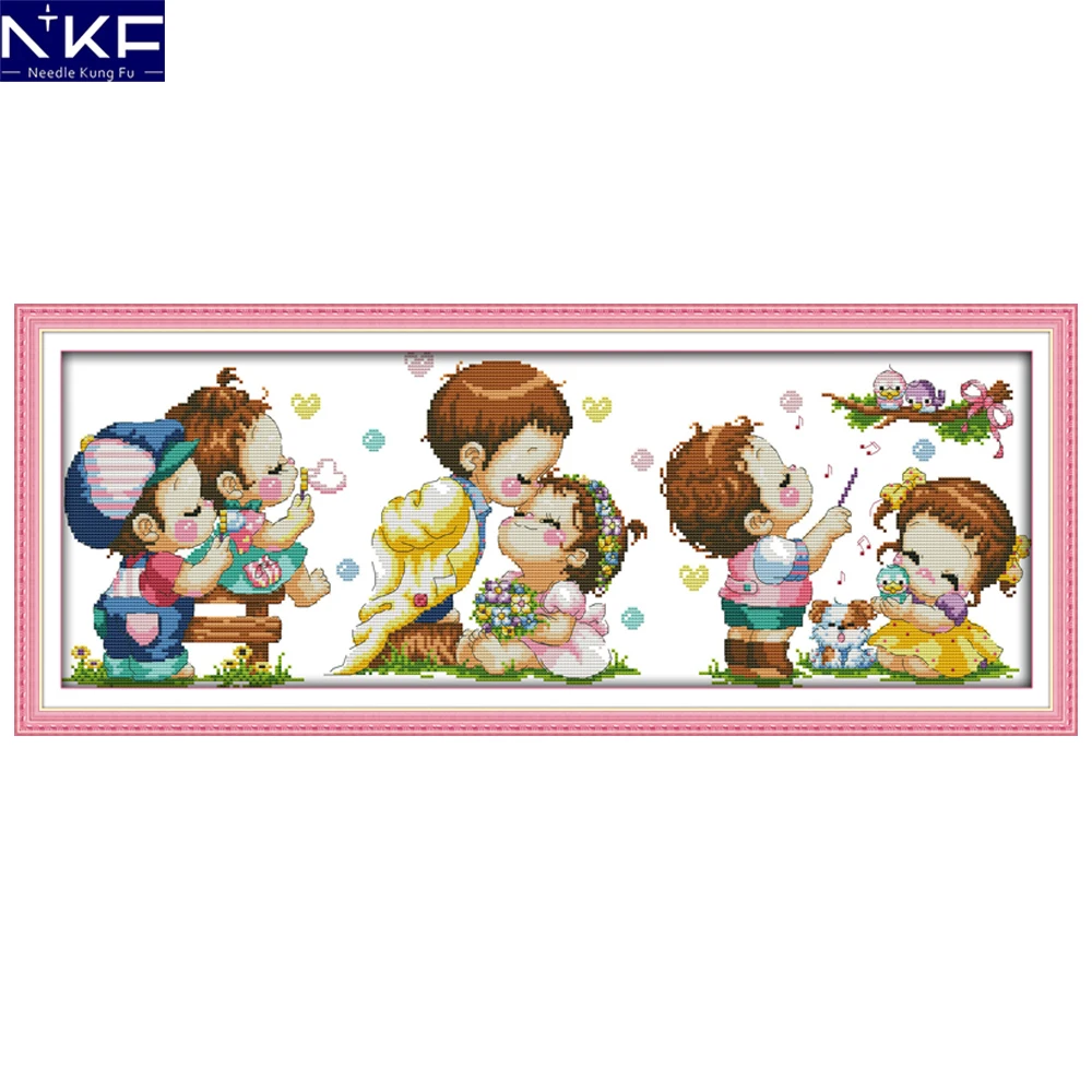 NKF Happy Wedding Counted or Stamped Cross Stitch 11CT14CT DIY Kits Needlework Embroidery Cartoon Cross Stitch Sets for Kids
NKF Happy Wedding Counted or Stamped Cross Stitch 11CT14CT DIY Kits Needlework Embroidery Cartoon Cross Stitch Sets for Kids