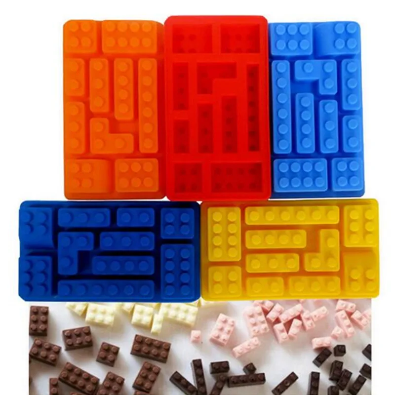

1PCS 10Hole Lego Brick Blocks Shaped Rectangular DIY Chocolate Silicone Mold Ice Cube Tray Cake Tools Fondant Moulds L105