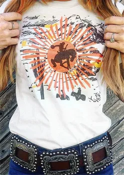 Fashion Women Tees 2019 Summer T-shirt Female Cowboy Print Tops Tee Shirt White camisetas verano mujer 2019 top women
Fashion Women Tees 2019 Summer T-shirt Female Cowboy Print Tops Tee Shirt White camisetas verano mujer 2019 top women