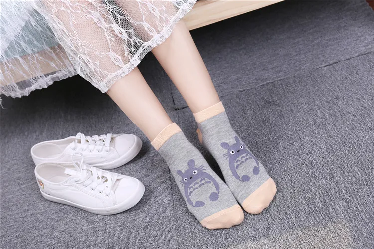 Totoro Winter Women Socks Cotton Hayao Miyazaki Christmas Socks Harajuku Kawaii Funny Socks Cartoon Comic Thick Socks Cotton New