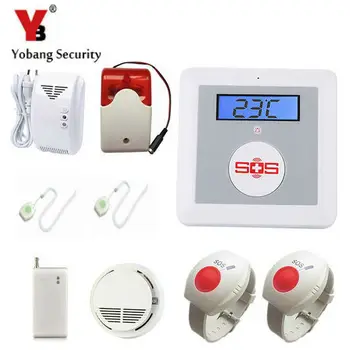 

YobangSecurity GSM Senior Telecare Wireless GSM SMS Home Security Alarm System with SOS Call for Elderly Care APP Control