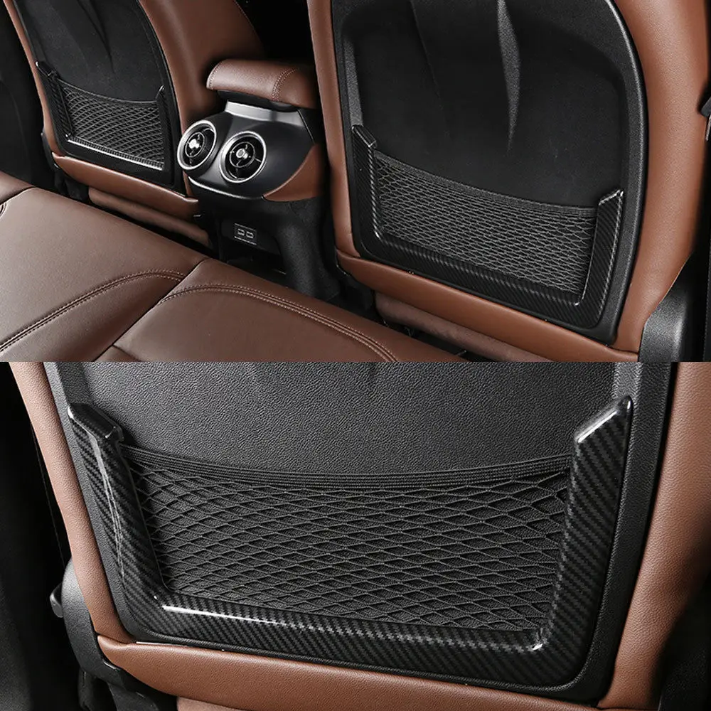 For Alfa Romeo Stelvio 2017+ Car Front Seat Back Storage Net bag Box Trim Cover Carbon/Silver Color Car Styling
For Alfa Romeo Stelvio 2017+ Car Front Seat Back Storage Net bag Box Trim Cover Carbon/Silver Color Car Styling