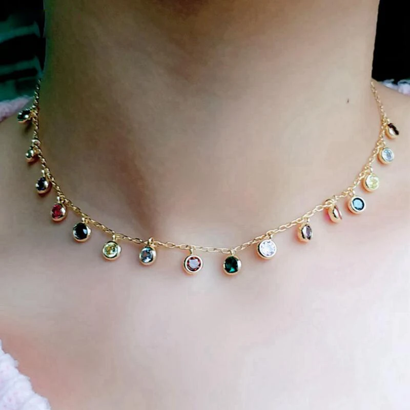 Gold Color Choker collar Necklace For Women Rainbow Colorful CZ Water Drop Charm European Gorgeous Women Fashion Chokers Jewelry
Gold Color Choker collar Necklace For Women Rainbow Colorful CZ Water Drop Charm European Gorgeous Women Fashion Chokers Jewelry