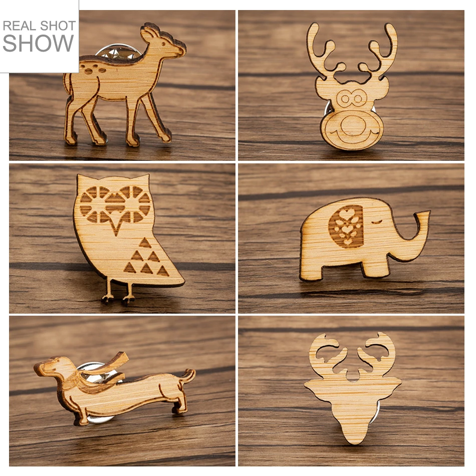 Sasusp Wood Animal Brooch Pin Cute Dog Elephant Owl Deer Lapel Pin Brooches for Women Backpack Clothes Accessories
Sasusp Wood Animal Brooch Pin Cute Dog Elephant Owl Deer Lapel Pin Brooches for Women Backpack Clothes Accessories