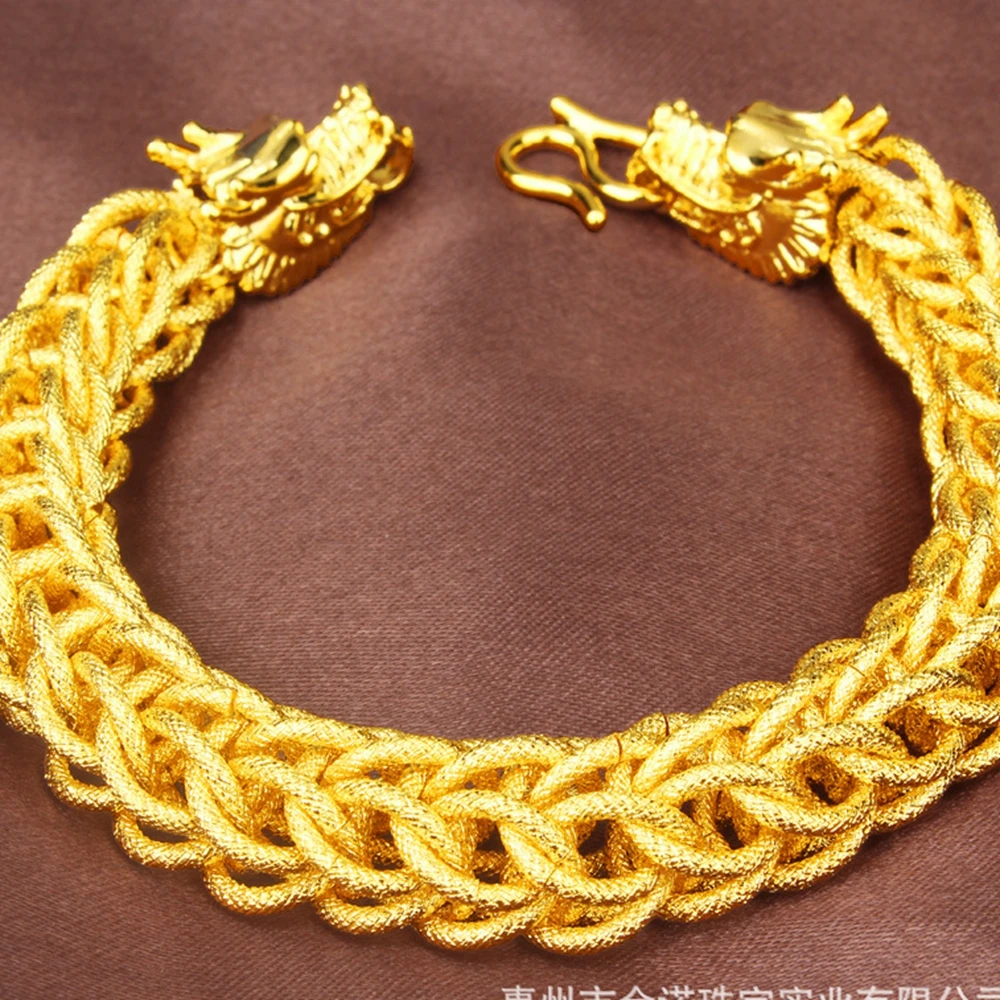 Dragon Patterned Thick Bracelet Yellow Gold Filled Mens Mesh Chain Hip Hop Style
Dragon Patterned Thick Bracelet Yellow Gold Filled Mens Mesh Chain Hip Hop Style