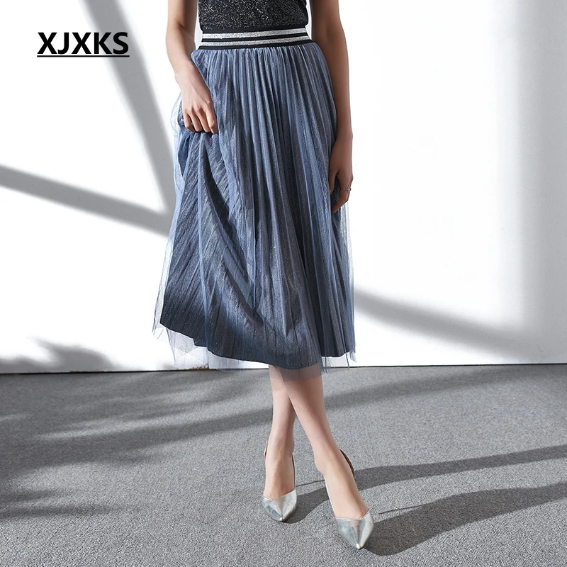 XJXKS High Quality Spring And Summer Knitting Shiner Women Skirt Exquisite Workmanship Comfortable Women High Waist Skirts
XJXKS High Quality Spring And Summer Knitting Shiner Women Skirt Exquisite Workmanship Comfortable Women High Waist Skirts