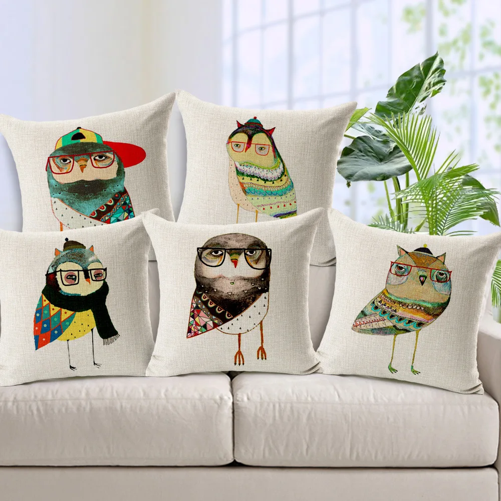 Hand Painted Cotton Linen Owls Cushion Cover Fashion Cushion Covers Home Decorative Animal Pillow Covers For Sofa
Hand Painted Cotton Linen Owls Cushion Cover Fashion Cushion Covers Home Decorative Animal Pillow Covers For Sofa