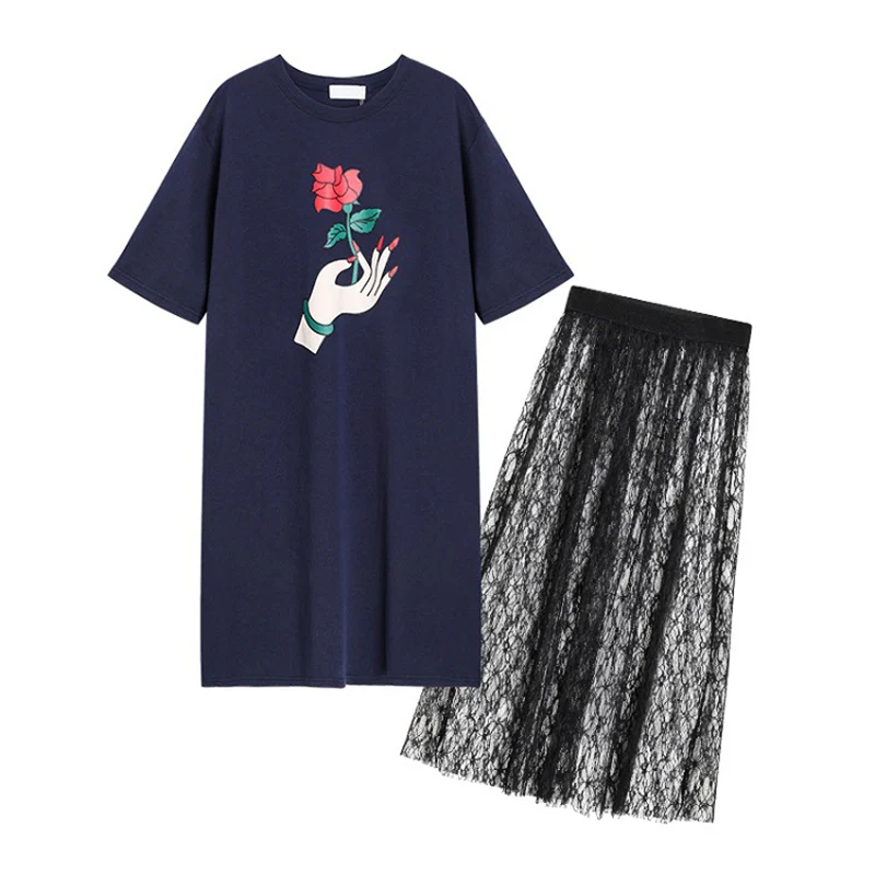 2018 new printed short sleeve t shirt+mesh skirts 2 piece set women casual top and skirt set
2018 new printed short sleeve t shirt+mesh skirts 2 piece set women casual top and skirt set