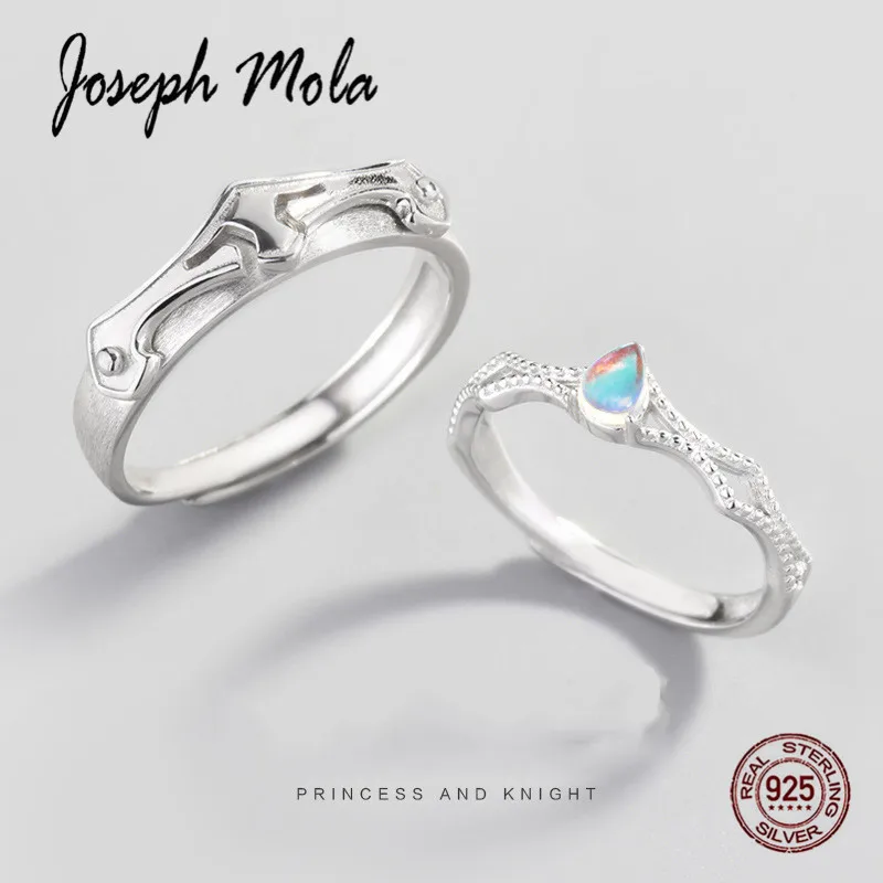 Joseph Mola 925 Sterling Silver Original Design Moonstone Princess Knight Rings 2019 New Aarrival Lovers Ring Wedding Jewelry | Украшения и