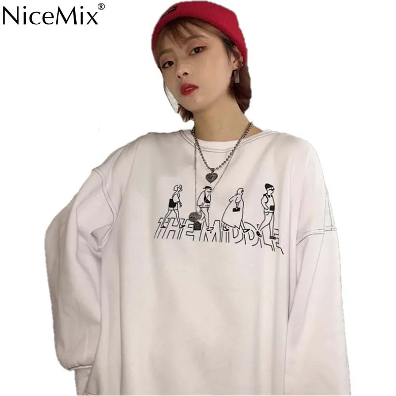 NiceMix Autumn Harajuku Sweatshirt Women Velvet Pullovers Print Vintage Cartoon Jumpers Woman Korean Clothes Sudadera Para Mujer
NiceMix Autumn Harajuku Sweatshirt Women Velvet Pullovers Print Vintage Cartoon Jumpers Woman Korean Clothes Sudadera Para Mujer