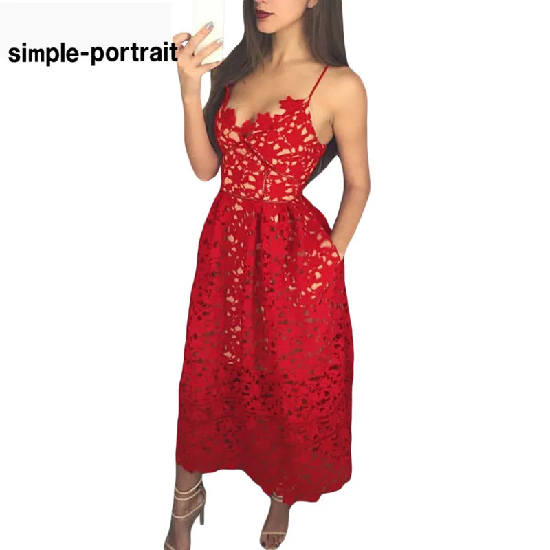 SP Simple 2018 Sexy Red Lace Party Skater Dress Women Hollow Out Nude Illusion A-Line Dresses Ladies Sleeveless Midi Beach Dress
SP Simple 2018 Sexy Red Lace Party Skater Dress Women Hollow Out Nude Illusion A-Line Dresses Ladies Sleeveless Midi Beach Dress