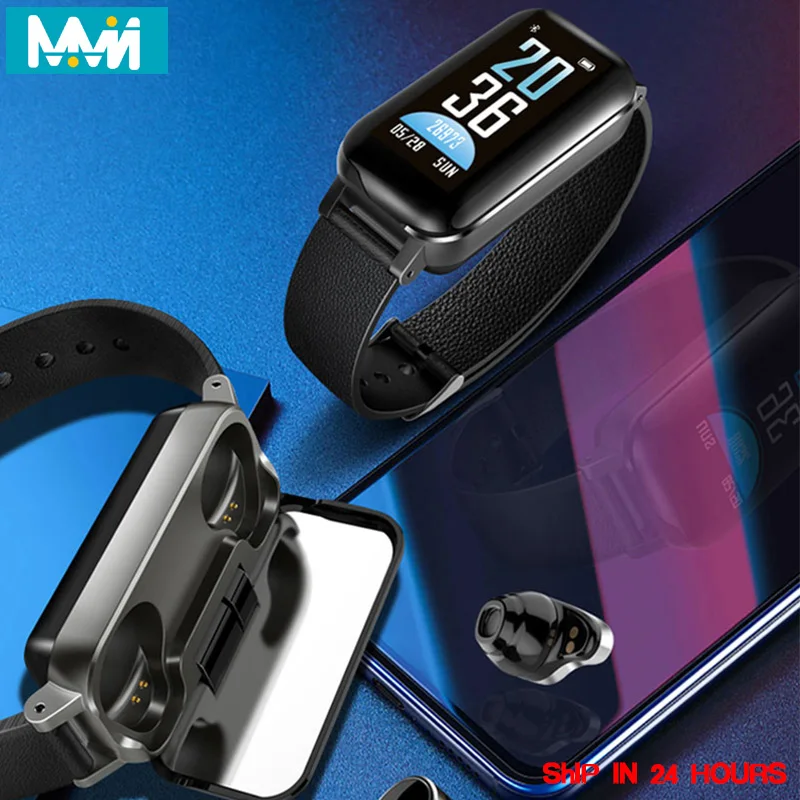 2019NEW T89 TWS Smart Binaural Bluetooth Headphone Fitness Bracelet Heart Rate Monitor Smart Wristband Sport Watch pk ,mi band 4
2019NEW T89 TWS Smart Binaural Bluetooth Headphone Fitness Bracelet Heart Rate Monitor Smart Wristband Sport Watch pk ,mi band 4