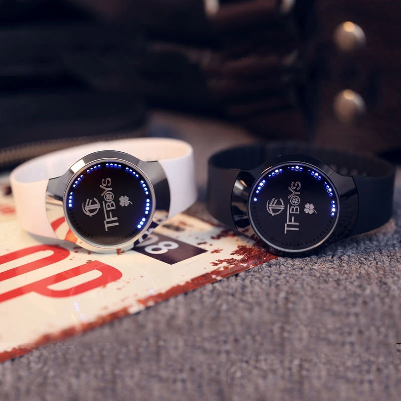 Top Luxury Blue LED Luminous Touch Screen Watch Men Smart Electronics Digital Rubber Band One Piece TFBoys Clocks Gifts Ulzzang 201 (95)