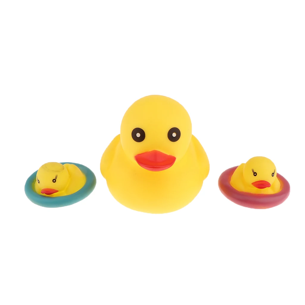 3 Pieces Vinyl Duck Shaped Bath Toys Bathing Swimming Playing Toy Set for Kids Children Bathroom Decoration Toys Set 3 Pieces Vinyl Duck Shaped Bath Toys Bathing Swimming Playing Toy Set for Kids Children Bathroom Decoration Toys Set