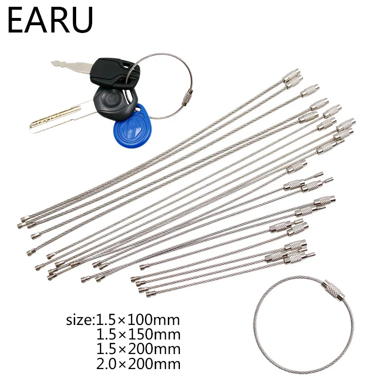 10Pcs 1.5/2mm EDC Keychain Tag Rope Stainless Steel Wire Cable Loop Screw Lock Gadget Ring Key Keyring Circle Camp Hanging Tool
10Pcs 1.5/2mm EDC Keychain Tag Rope Stainless Steel Wire Cable Loop Screw Lock Gadget Ring Key Keyring Circle Camp Hanging Tool