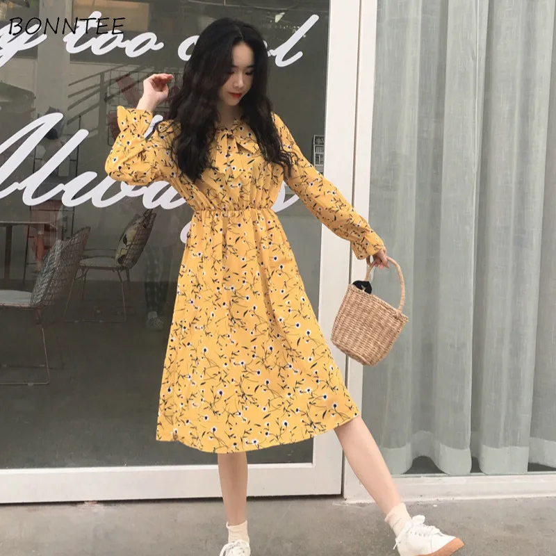 Dress Women 2019 Spring Korean Version Long-sleeved Chiffon Printed All-match Trendy Female Bow Soft Womens Lovely Leisure Girl
Dress Women 2019 Spring Korean Version Long-sleeved Chiffon Printed All-match Trendy Female Bow Soft Womens Lovely Leisure Girl