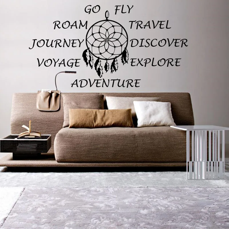Modern Design Home Decor Travel Journey Discover Voyage Wall Stickers Living Room Removable Dreamcatcher Wall Decals Decor
Modern Design Home Decor Travel Journey Discover Voyage Wall Stickers Living Room Removable Dreamcatcher Wall Decals Decor