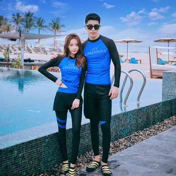 Rash Guards Men Women 3 Pieces Long Sleeve Shirt Shorts Pants Blue Couples Swimwear Surfing Bathing Suits Rashguard Wetsuit 2019
Rash Guards Men Women 3 Pieces Long Sleeve Shirt Shorts Pants Blue Couples Swimwear Surfing Bathing Suits Rashguard Wetsuit 2019