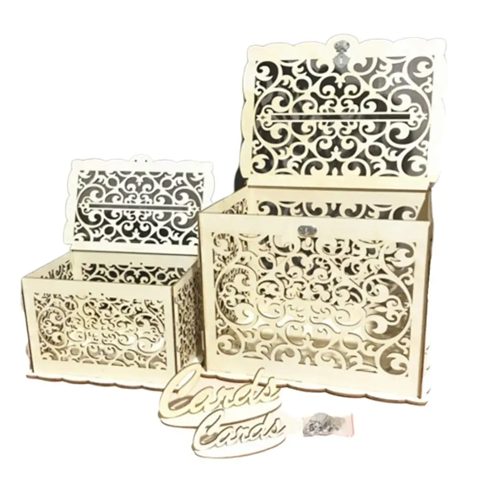 DIY Wooden Hollowed Letter Storage Box Small Cases For Gift Wedding Cards With Lock For Wedding
DIY Wooden Hollowed Letter Storage Box Small Cases For Gift Wedding Cards With Lock For Wedding