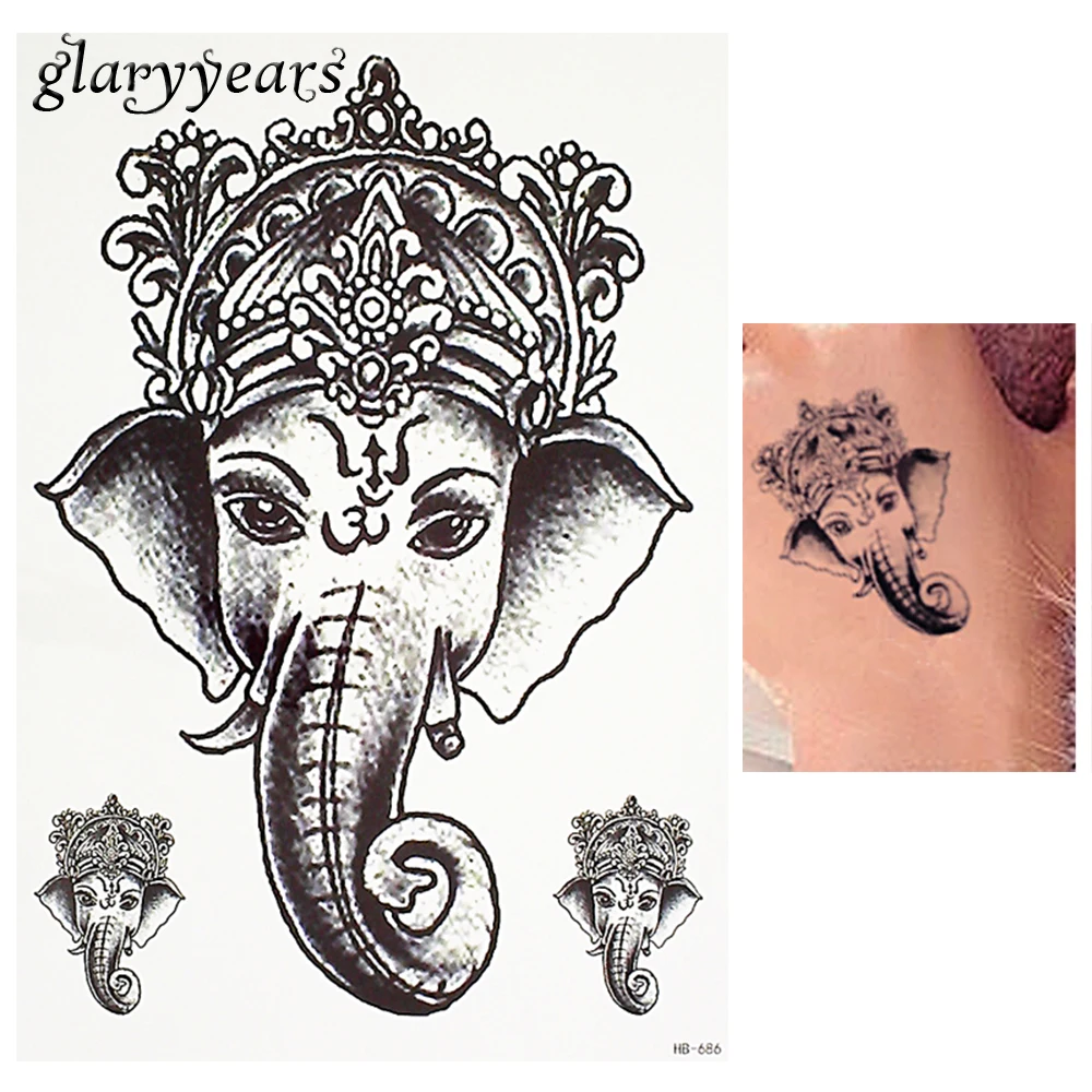 1 Piece Black Color Tattoo Sticker Thailand Ganesh Elephant God Pattern Women Body Art Temporary Tattoo Sticker Waterproof HB686
1 Piece Black Color Tattoo Sticker Thailand Ganesh Elephant God Pattern Women Body Art Temporary Tattoo Sticker Waterproof HB686