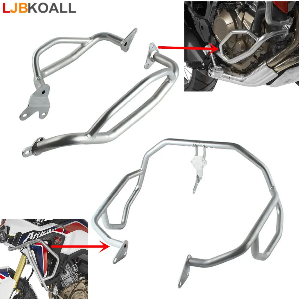 LJBKOALL Silver Stainless Steel Upper and Lower Crash Bars Engine Guards with Bolts For Honda CRF1000L Africa Twin 2016-2017
LJBKOALL Silver Stainless Steel Upper and Lower Crash Bars Engine Guards with Bolts For Honda CRF1000L Africa Twin 2016-2017
