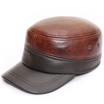 Autumn Winter Men Genuine Leather patchwork Baseball Caps Male Casual Cowhide Belt Ear Warm 56-60 Adjustable Sprot Flight Hats
Autumn Winter Men Genuine Leather patchwork Baseball Caps Male Casual Cowhide Belt Ear Warm 56-60 Adjustable Sprot Flight Hats