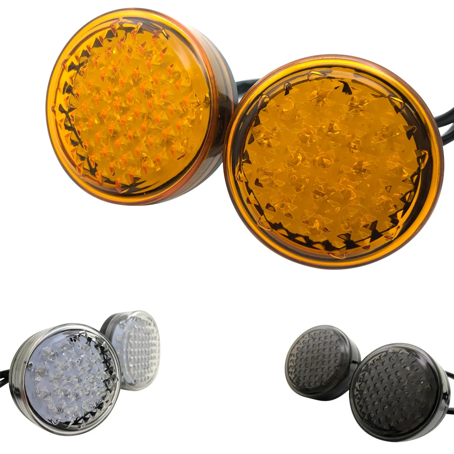 2PC Universal LED ATV Turn Signal Light Amber Indicator Motorcycle Round Front Rear Lamp For Bobber Chopper Cafe Racer Ducati
2PC Universal LED ATV Turn Signal Light Amber Indicator Motorcycle Round Front Rear Lamp For Bobber Chopper Cafe Racer Ducati