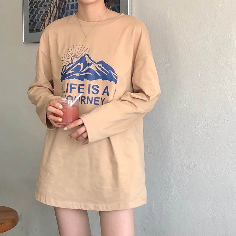 3 colors 2019 spring korean style loose cartoon letter print o neck long sleeve t-shirts womens tee shirt femme (X229)
3 colors 2019 spring korean style loose cartoon letter print o neck long sleeve t-shirts womens tee shirt femme (X229)